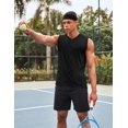 thumbnail image 2 of COOFANDY Men 3 Pack Gym Tank Tops V Neck Sleeveless Muscle Tee Fitness Bodybuilding T-Shirts Slim Fit Black, 2 of 6