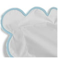 thumbnail image 2 of 400 Thread Count White Cotton Sateen Hotel Stitch Duvet Cover in Scalloped Embroidery Twin/TwinXL Light Blue Border, 2 of 5
