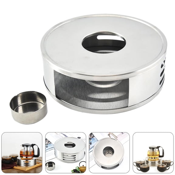 COMPUKAS Stainless Steel Teapot Warmer Candle Heating Base For Tea Ceremony Design Keeps Food Warm For Home Use