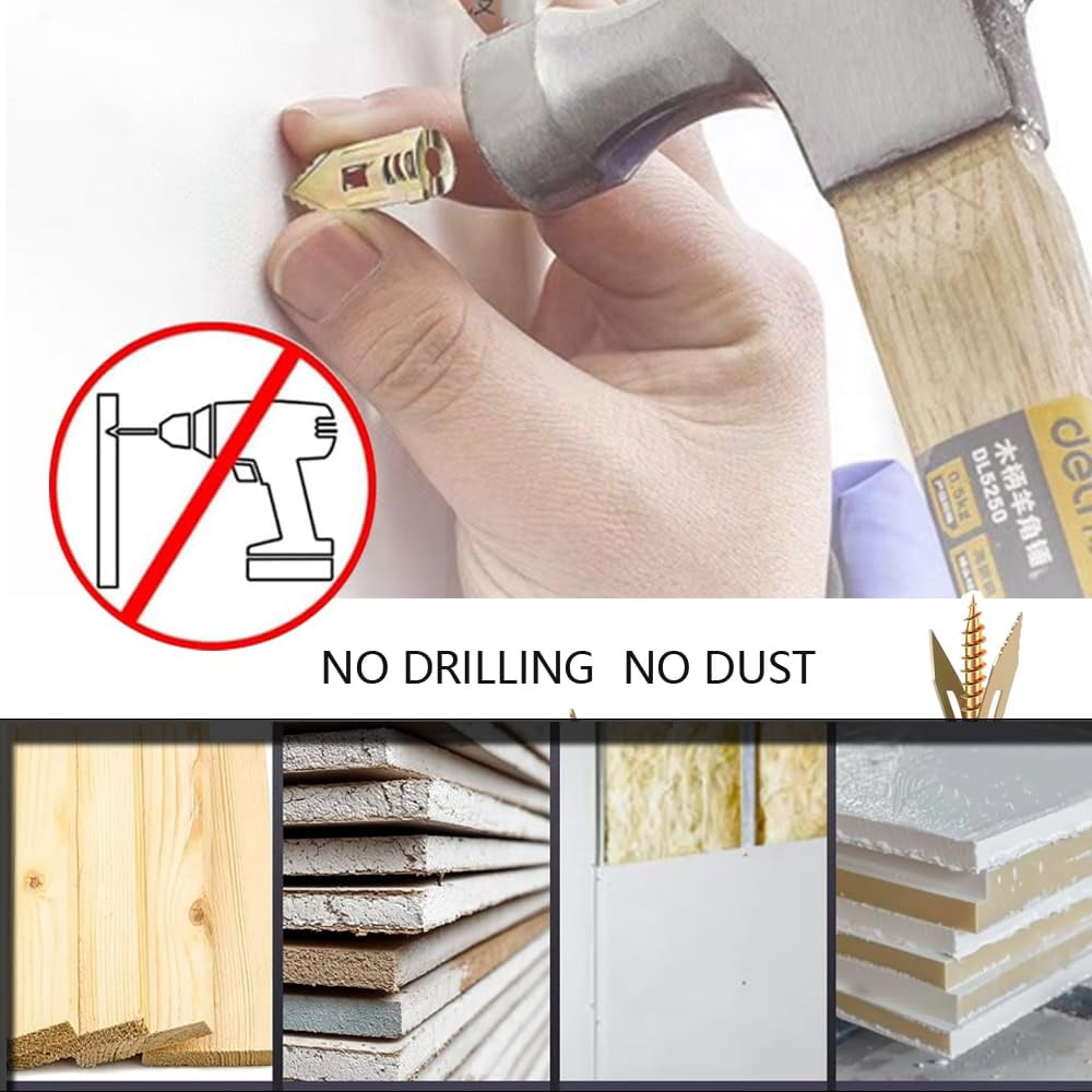 80 Pair Self Drilling Drywall Anchors with Screws Multiple Sizes 4 Drywall Grip Anchors Metal Expansion Anchors for Hang Pictures DIY Project