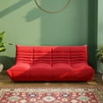 Magic Home Modern Sectional Togo Sofa, Lazy Foam Couch, Three Seat, Red