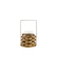 thumbnail image 3 of Metal Frame Candle Holder with Glass Hurricane, Small, Gold and Clear, 3 of 5