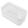 thumbnail image 3 of Easy Release Ice Cube Tray Plastic 32 Grids Ice Tray with Lid Bin Scoop for Freezer White, 3 of 10