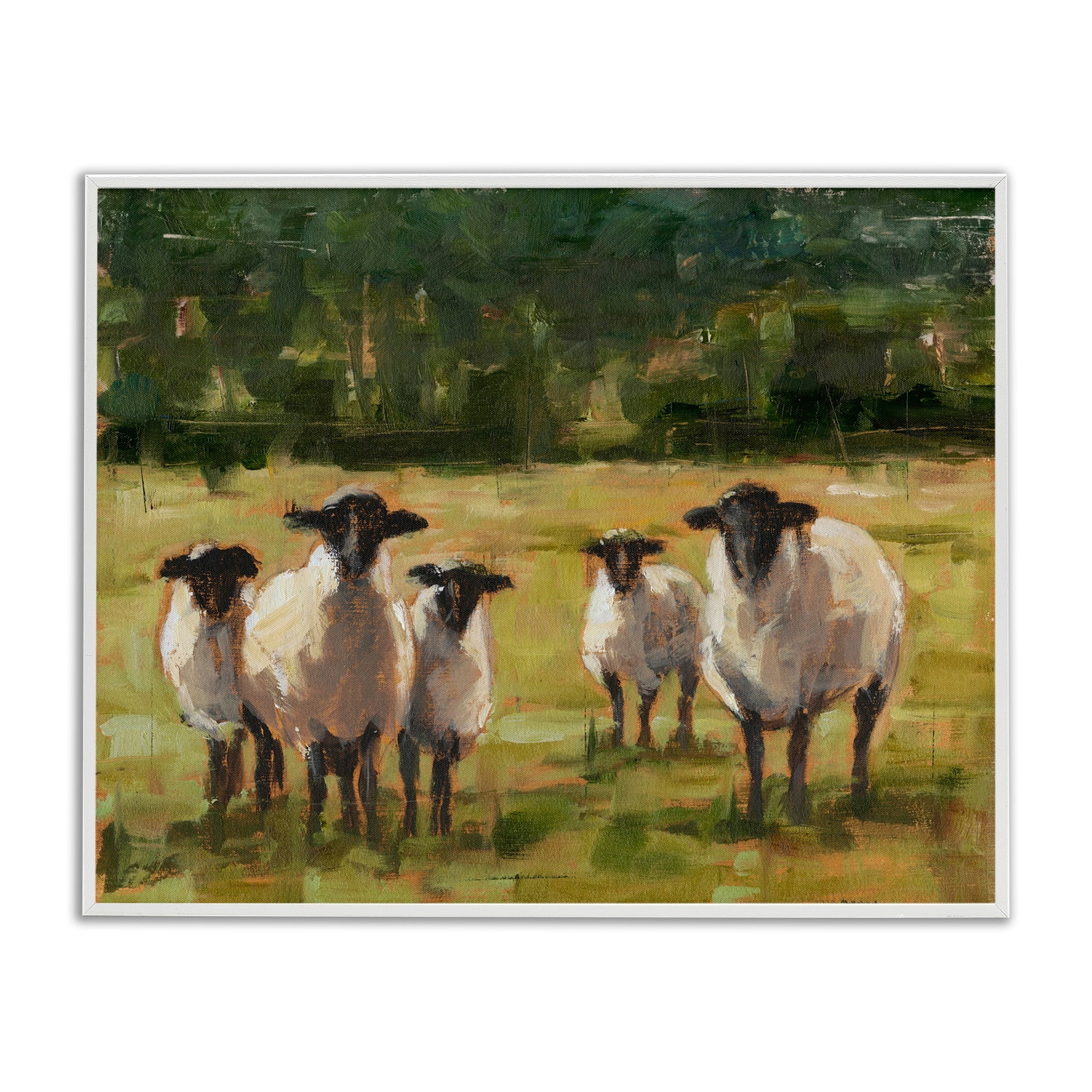 Stupell Industries Flock of Sheep Family Painting Framed Art Print Wall Art, 20x16, By Ethan Harper