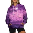 thumbnail image 7 of XMMSWDLA Womens Gradient Print Oversized Sweatshirt Drawstring Pullover with Pocket Trendy Sweater Tops Fashion Clothes, 7 of 7