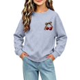 thumbnail image 6 of Edvintorg Girls Sweatshirts Cute Printed Long Sleeve Loose Pullover Top Solid Color Crew Neck Casual Sweatshirt Little Girls Clothes Size 1-13, 6 of 7