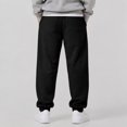 thumbnail image 5 of IYYVV Mens Baggy Sweatpants Wide Leg Cotton Fleece,Casual Fall Winter Warm Wear, Lounge Joggers with Pockets, Street Style Black XL, 5 of 5