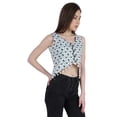 thumbnail image 4 of Moomaya Haut Court à Franges Imprimé pour Femmes Été Boutonné Sans Manches Blouse, 4 of 7