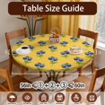 thumbnail image 3 of Pioneer Flower Floral Print Pattern Round Fitted Tablecloth with Elastic Edge, Waterproof Dining Table Cover for Indoor Outdoor Camping and Daily Use, 3 of 6