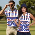 thumbnail image 2 of Aplkyhs American Flag Eagle Matching Couple Sport Shirts Quarter Zip Matching Golf Shirts for Couple Mens Shirts Casual Soft and Comfortable Moisture Wicking for Outdoor, 2 of 6