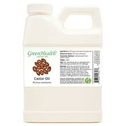 GreenHealth Castor – 16 fl oz (473 ml) Plastic Jug w/Cap – 100% Pure Carrier Oil