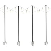 Yescom 10 Ft String Light Pole Outdoor Metal Pole Aluminum Patio Backyard Party 4 Pack