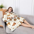 thumbnail image 5 of Oversized Wearable Blanket Hoodie,Football and Cheer Goods Pattern Sherpa Blanket Hoodie with Super Pockets,Super Warm Fuzzy Pullover for Women & Men, 5 of 6