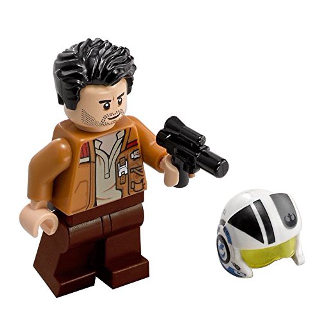 LEGO Star Wars : Minifigurine du Pilote Poe Dameron avec design Multicolore, Veste Brune et Pantalon Brun Foncé. Comprend un Casque Blanc Amovible avec Détails Noirs et Bleus, un Accessoire blaster, et Fait Partie de la Série de Collection LEGO Star Wars. Convient aux Enfants de 5 Ans et Plus.