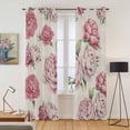 thumbnail image 2 of Kitchen Curtains 84 Inch Length 2 Panels, Pink Floral Grommets Window Treatment Curtain, Spring Summer Vintage Flower Leaf Thermal Curtains Drapes for Living Room/Bathroom, 2 of 9