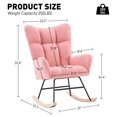 thumbnail image 3 of Ouyessir Nursery Rocking Chair Teddy Fabric Upholstered Glider Rocker Comfy Accent Chair with High Backrest for Living Room Bedroom Office(Pink), 3 of 7