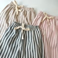 thumbnail image 6 of Xyant Toddler Girl Boy Cotton Linen Pants Striped Wide Leg Casual Pant Elastic Waist Summer Fall Trousers Kids Loose Long Pants (Khaki,3-4 Years), 6 of 7