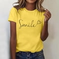 thumbnail image 2 of Cute Womens Tops Fashion Short Sleeve Print Soft Y2K Tops,Yellow,S, 2 of 4