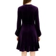 thumbnail image 4 of STETMN Women's Velvet Dress Elegant Long Sleeve Dresses Keyhole Evening Party Dresses, 4 of 6