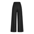 thumbnail image 7 of UVEASISHA Straight Leg Jeans for Men Button Elastic Waist Faux Denim Pants Solid Casual Summer Pants Fashion Hipster Streetwear Trousers with Pockets Black 3XL, 7 of 7