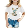 thumbnail image 5 of Generic Bunny T Shirt For Toddler Girls Easter Shirt Happy Easter Tee Short Sleeve Shirts Kids Tees Top Bunny Rabbit Graphic T Shirt, 5 of 7