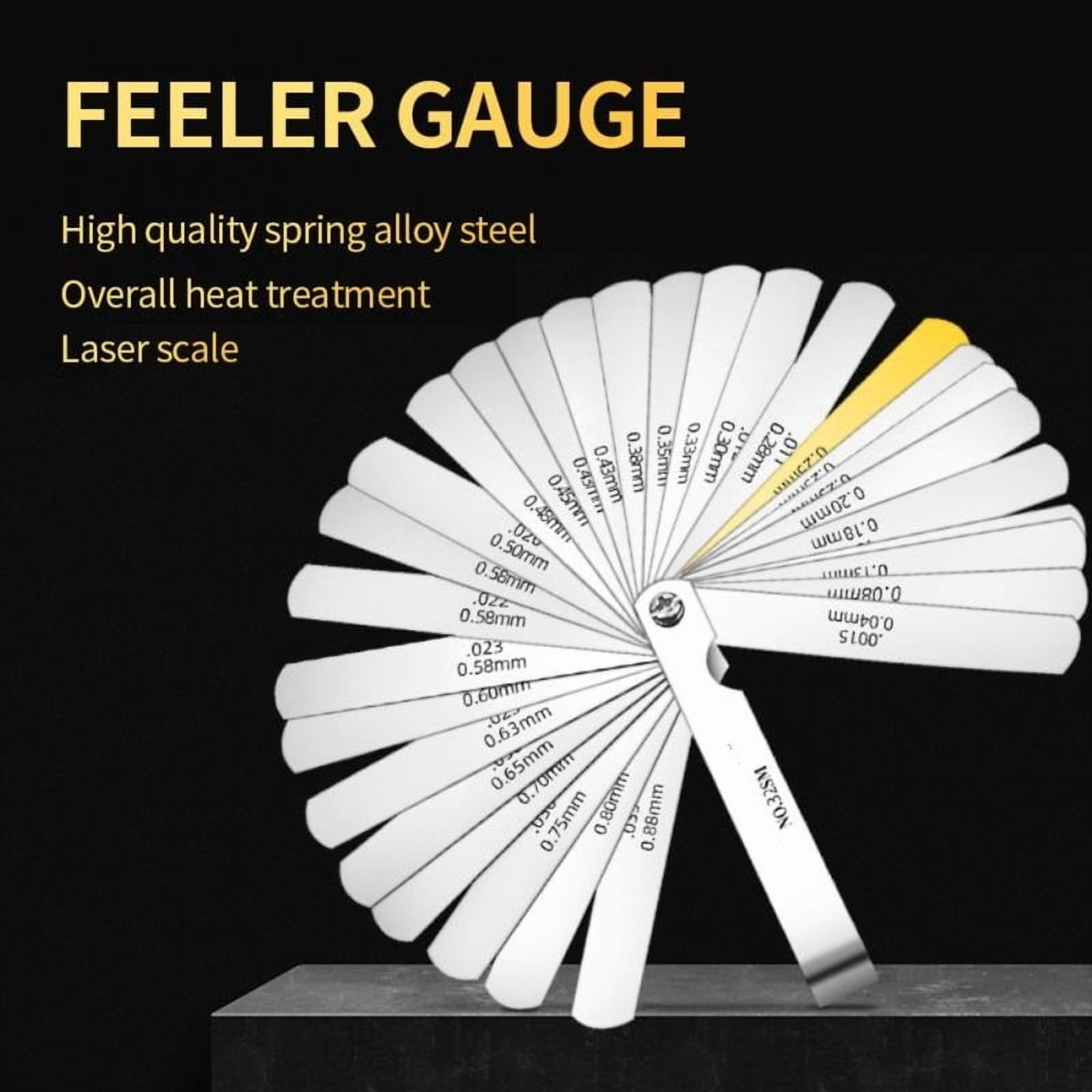 Tools 32 Blades Metric Feeler Gauge 0.04-0.88mm Thickness Gages Gap Filler Feeler Gauges Woodworking Measuring Tools ,Easy Identification