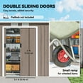 thumbnail image 4 of CoSoTower 9' x 4' Garden Metal Storage Shed Outdoor Equipment Tool Box with Foundation Kit, Ventilation & Doors, Light Grey, 4 of 7