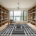 thumbnail image 2 of ODIKA 2'x3' Machine Washable Non-Slip Area Rug, Contemporary Black & Geometric Design High Traffic Rug, Black, 889919, 2 of 7