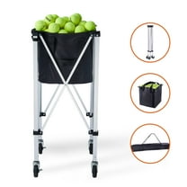 KFFKFF Collapsible Tennis Ball Collector, Capacity for 150 Balls, Made from Durable Aluminum Alloy, Equipped with Wheels, Detachable Bag, and a Carrying Case, Ideal for Tennis Coaches and Enthusiasts