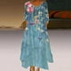 thumbnail image 2 of Vestido HUOGUO de manga larga con cuello redondo y estampado floral casual para mujer, 2 of 5