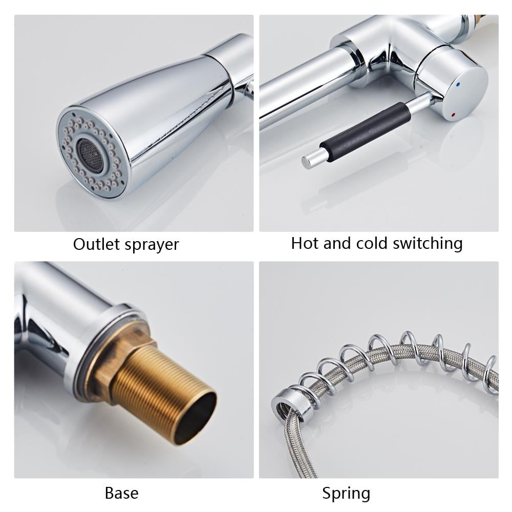 Zimtown Copper Double Handle Pull Down Sprayer Spring Kitchen Faucet, Kitchen Sink Faucet Zimtown Copper Double Handle Pull Down Sprayer Spring Kitchen Faucet, Kitchen Sink Faucet