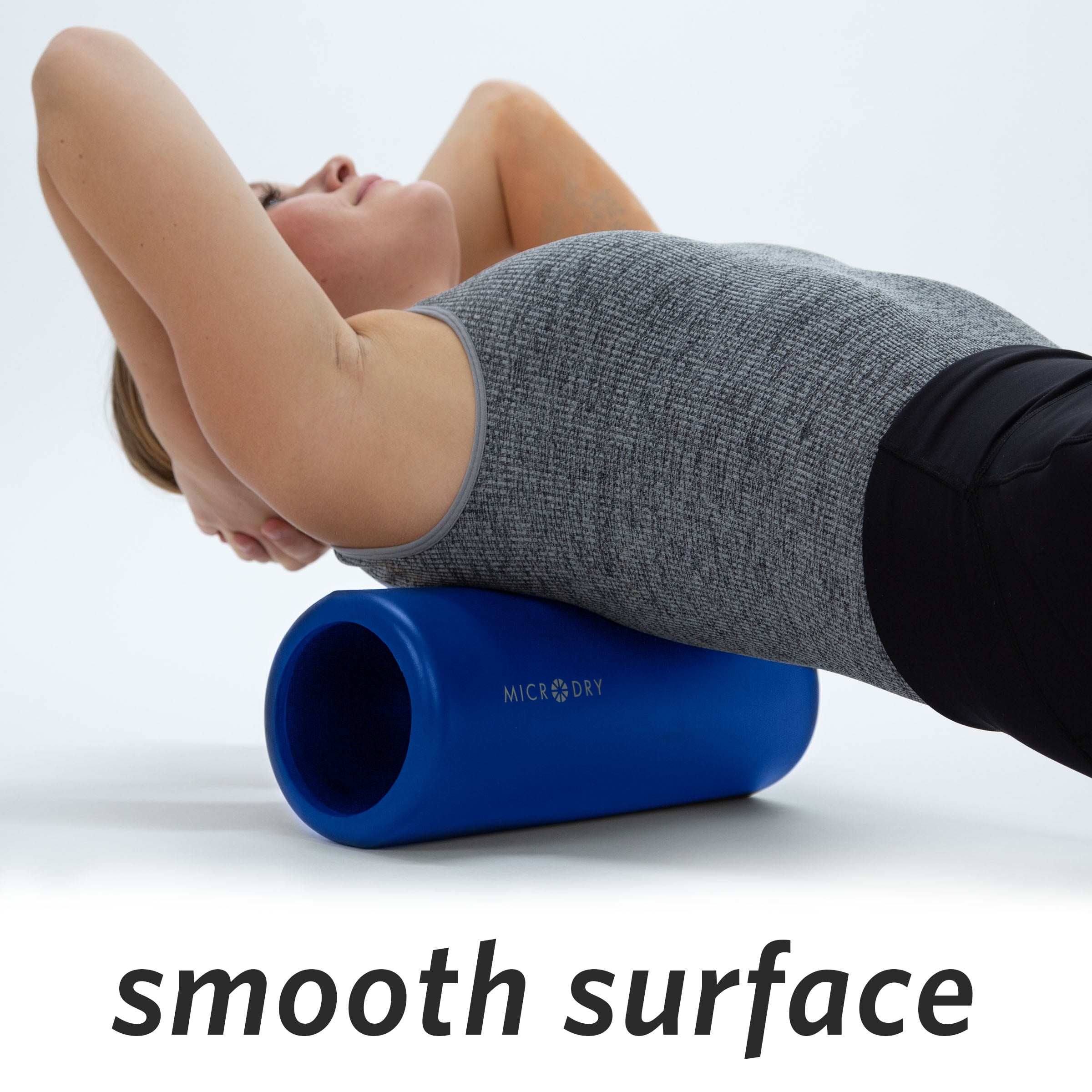 Microdry Fitness Foam Roller for Muscle Relief, Firm, 13" x 5.3", Blue