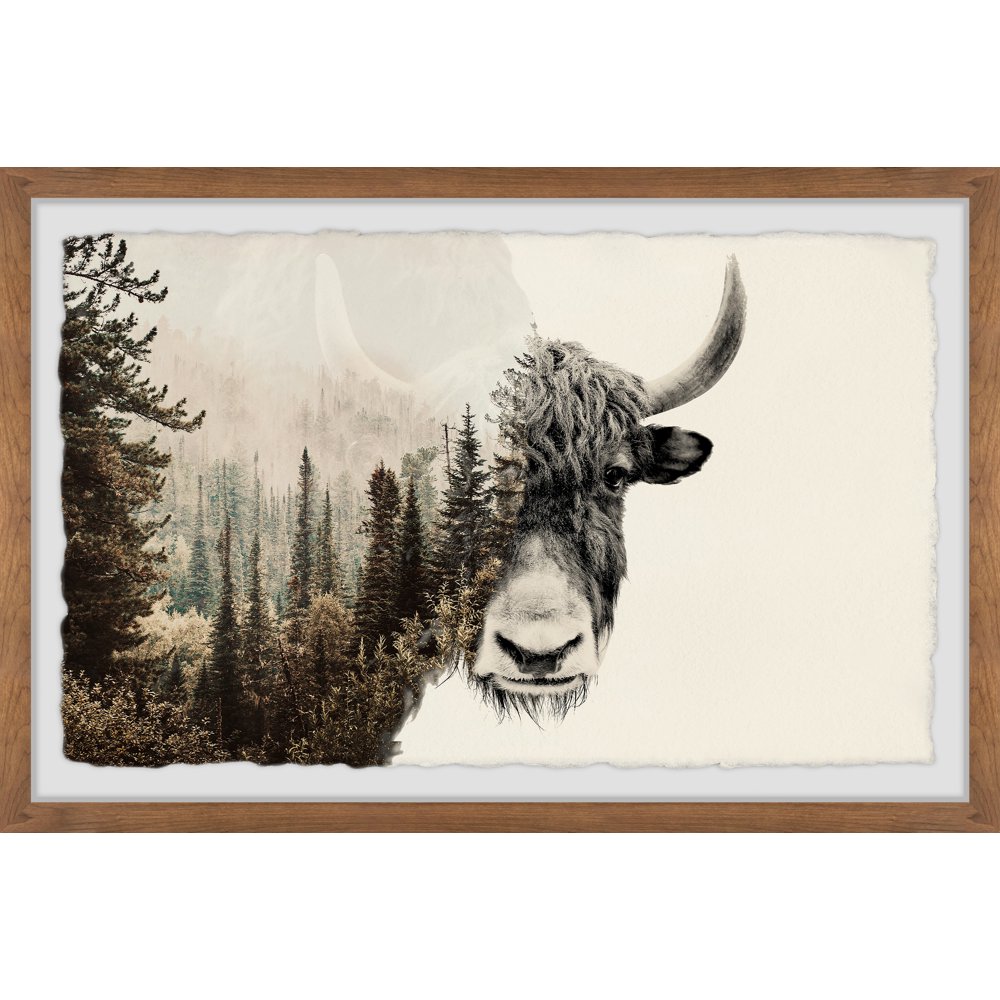 Marmont Hill Half a Bull Framed Wall Art, 16" x 24"