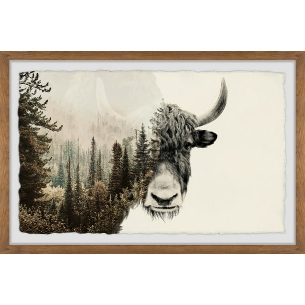 Marmont Hill Half a Bull Framed Wall Art