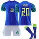 thumbnail image 1 of 22-23 Copa Mundial Brasil Equipo Visitante Conjunto de camiseta de fútbol Conjunto de camiseta de fútbol para adultos para niños Traje de entrenamiento-22 23 VINIJR 20-Niños 18 (100-110 CM) BmatwkZeng Bmatwk Jersey, 1 of 2