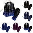 thumbnail image 4 of XIYON Womens Pajama Sets Women Pajamas Matching Set Holiday Pajamas Women's Classic Button Down Long Satin Pajama Set With Pockets Comfy Pjs Outfits, 4 of 5
