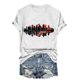 thumbnail image 1 of Camisetas de Manga Corta para las Mujeres de Moda Imprimir Cuello Redondo Camiseta, Mezcla de Poliéster Ligero para Primavera Verano Otoño, 1 of 8