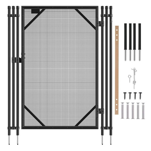 Wqmh 4 x 2.5 ft Gate Pool Fence Gate, Pool Gate for Inground Pools, Pool Safety Fence Gate Kit with Stainless Steel Latch, Removable Child Safety Pool Fencing, Easy DIY Installation