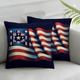 thumbnail image 3 of nygtbtfer Pack of 2 Stained Flag Stars Stripes Cushion Covers Throw Pillow Covers Both Printed Lumbar Pillows White, 3 of 7