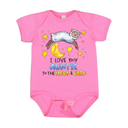 

Inktastic I Love my Auntie to the Moon and Back Cute Sheep Boys or Girls Baby Bodysuit