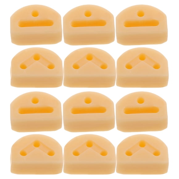 12 bridas de plástico para guitarra, con 3 agujeros, para puentes de guitarra acústica, clásica, de nailon, color beige.