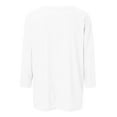 thumbnail image 4 of QQAMB Womens T Shirt 3/4 Sleeve Crewneck Daisy Print Loose Casual T Shirt Fall Fashion Tops White 5XL, 4 of 4