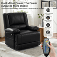thumbnail image 4 of Poshby Dual Motor Lift Recliner Chair with Massage, Heat, Faux Leather For Living Room, Black, 4 of 8
