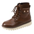 thumbnail image 5 of Rokment Retro Platform Chunky Combat Boots for Women Casual Studded Leather Lace up Motorcycle Riding Ankle Booties with Side Zipper Fall Winter, 5 of 7