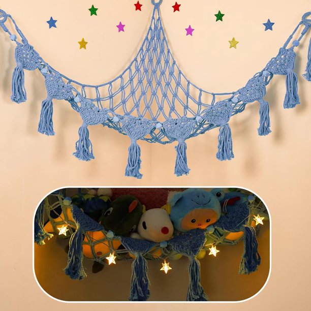 Hamaca para Peluches iHansee Jumbo 142 cm de Algodón Azul 5mm