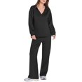 thumbnail image 3 of Conjuntos de Dos Piezas para Mujer, Moda de Otoño 2025, Pantalones Anchos, Conjunto de Estar por Casa, para Viajes y Vacaciones. Negro XS, 3 of 9