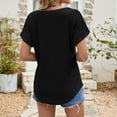 thumbnail image 5 of Womens Summer Tops Ladies V Neck Long Sleeve Tops Long Sleeve Pullover Women Short Shirt Stretch V Neck T Shirt Women Loose Dress Athletic Tees for Boys Tee Shirts on Clearance Black L, 5 of 7