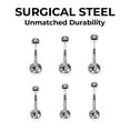 thumbnail image 5 of Luxe Modz 4PCS 14G Belly Button Rings Surgical Steel Double CZ Navel Ring Piercing Jewelry, 5 of 8
