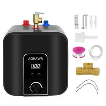 Aokawa Mini Tank Water Heater-2.5 Gallon Under Sink Instant Hot Water Point of Use Instant Hot Water for RV, Camper, Kitchen, Food Truck, 120V 1500W, Wall or Floor Mounted