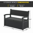 thumbnail image 5 of Bifanuo 70 Gallon Storage Bench Deck Box for Patio Furniture with Armrest Bench Outdoor Storage Water-Resistant Deck Box for Garden Tools,Pool Storage and Outdoor Cushions,Black, 5 of 7